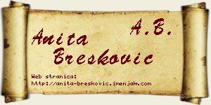 Anita Brešković vizit kartica